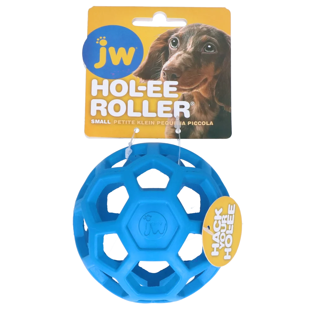Pallina per cani in gomma naturale per snack, 9 cm, Blu – JW Hol-ee Roller Small - immagine 1