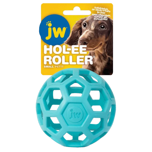 Palla per cani in gomma naturale porta snack, 9 cm, azzurra – JW Hol-ee Roller Small