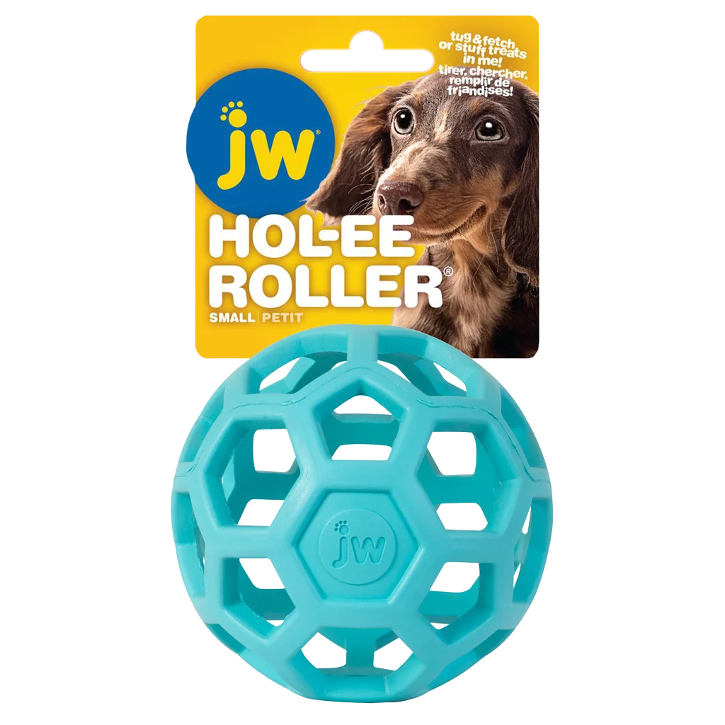 Palla per cani in gomma naturale porta snack, 9 cm, azzurra – JW Hol-ee Roller Small - immagine 1