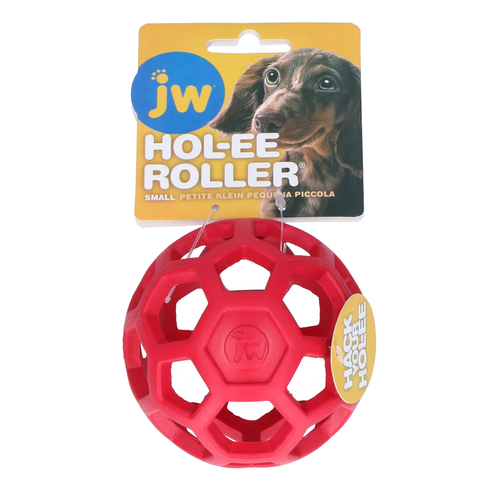 Palla per cani in gomma naturale per premi, 9 cm, rossa – JW Hol-ee Roller Small - immagine 1