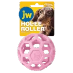 Palla per cani in gomma naturale per bocconcini, 9 cm, rosa – JW Hol-ee Roller Small