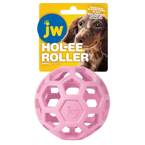 Palla per cani in gomma naturale per bocconcini, 9 cm, rosa – JW Hol-ee Roller Small