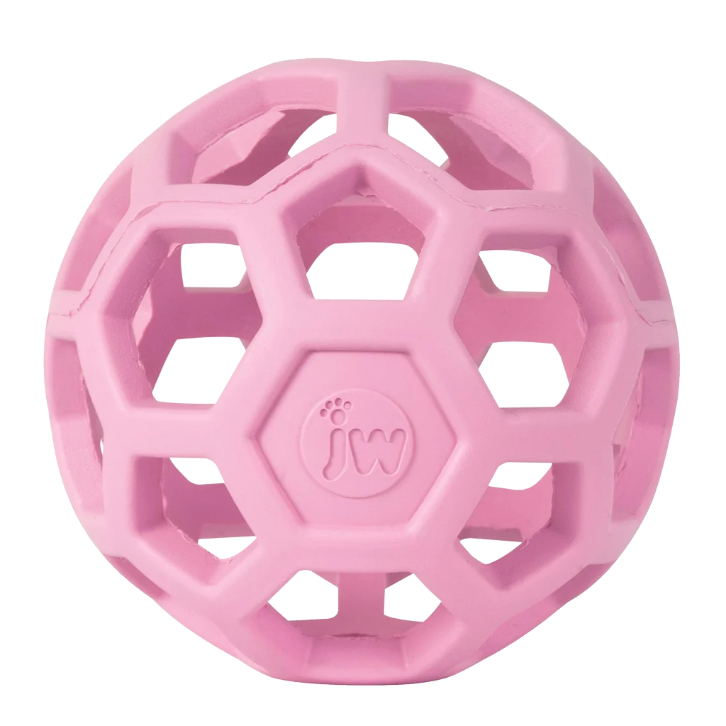 Palla per cani in gomma naturale per bocconcini, 9 cm, rosa – JW Hol-ee Roller Small - immagine 2