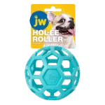 Palla per cani in gomma naturale porta premi, 11,5 cm, azzurro chiaro – JW Hol-ee Roller