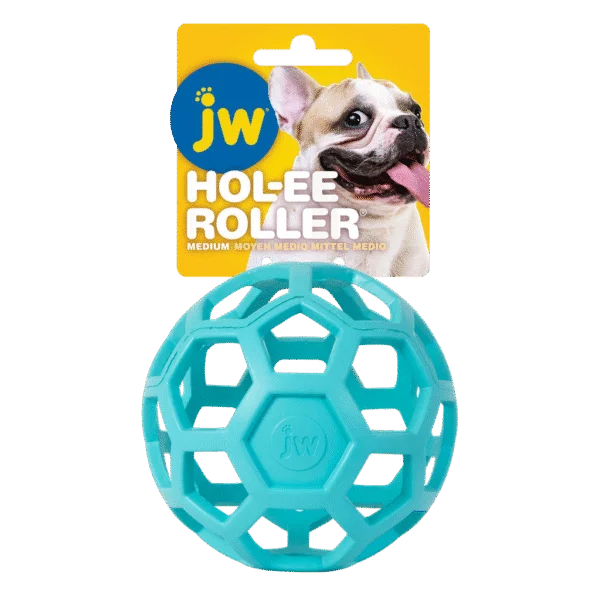 Palla per cani in gomma naturale porta premi, 11,5 cm, azzurro chiaro – JW Hol-ee Roller