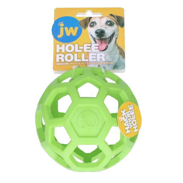 Palla per cani in gomma naturale porta premi, 11,5 cm, verde – JW Hol-ee Roller