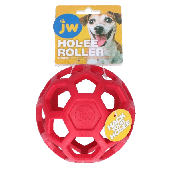 Palla per cani in gomma naturale per snack, 11,5 cm, rossa – JW Hol-ee Roller