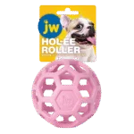 Palla per cani in gomma naturale per snack, 11,5 cm, rosa – JW Hol-ee Roller