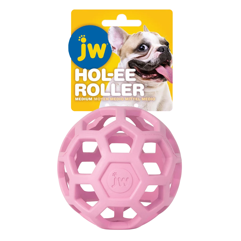 JWHO005S.png Palla per cani in gomma naturale per snack, 11,5 cm, rosa – JW Hol-ee Roller - immagine 1