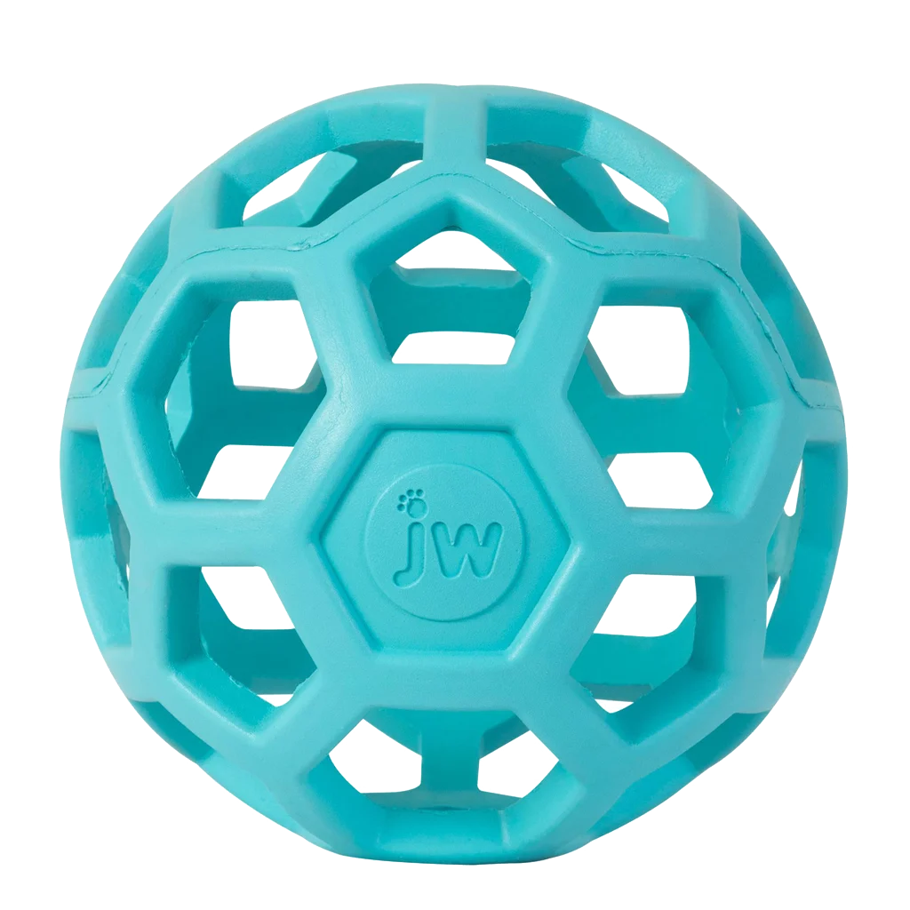 Palla per cani in gomma naturale per snack, 15 cm, azzurra – JW Hol-ee Roller - immagine 2
