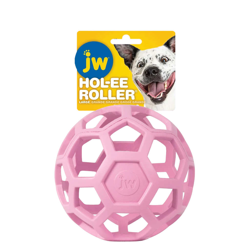 Palla per cani in gomma naturale per snack, 15 cm, rosa – JW Hol-ee Roller - immagine 1