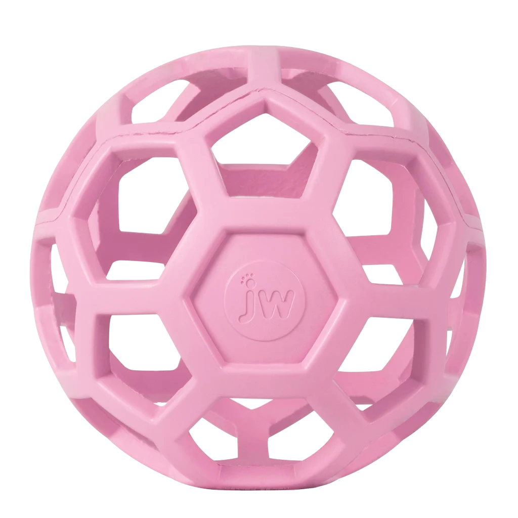 Palla per cani in gomma naturale per snack, 15 cm, rosa – JW Hol-ee Roller - immagine 2