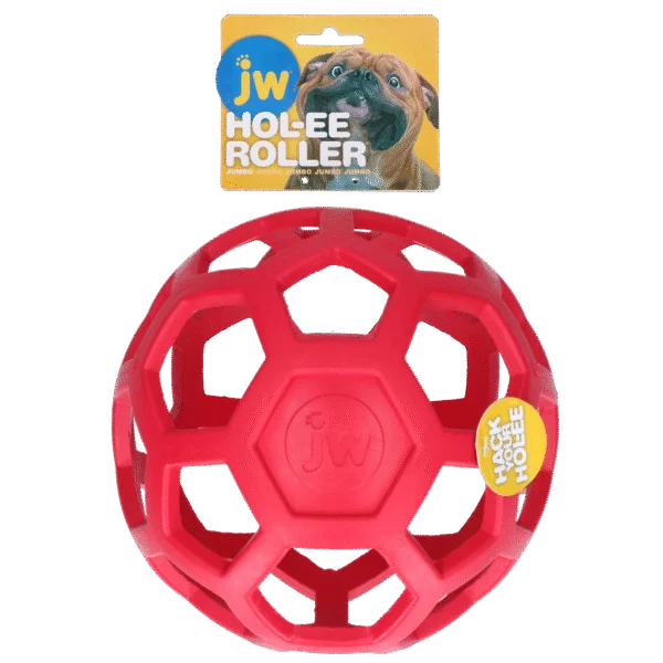 Palla per cani in gomma naturale per premietti, 19 cm, rossa – JW Hol-ee Roller
