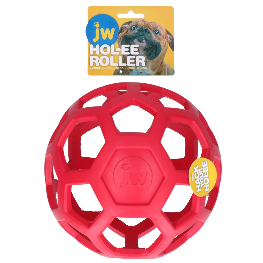Palla per cani in gomma naturale per premietti, 19 cm, rossa – JW Hol-ee Roller - immagine 1