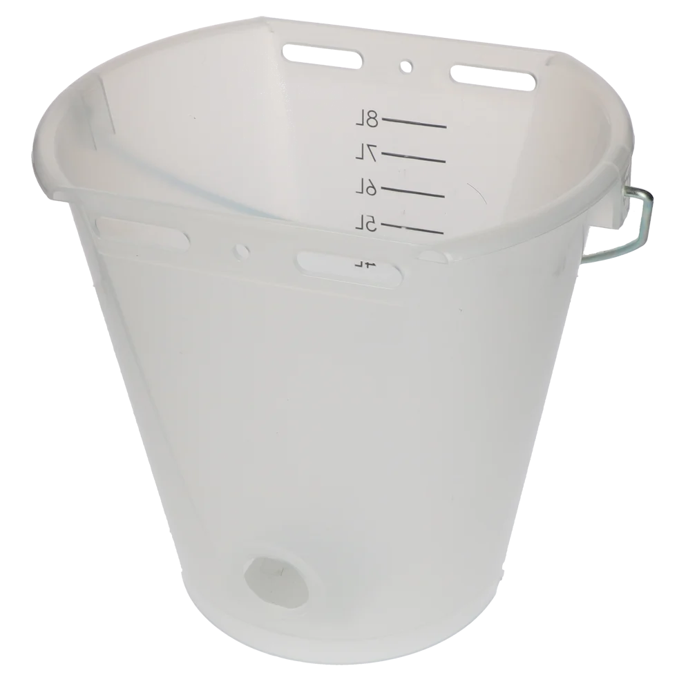 Secchio trasparente bianco per vitelli con scala graduata, 8 l - immagine 4