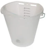 Secchio trasparente bianco per vitelli con scala graduata, 8 l
