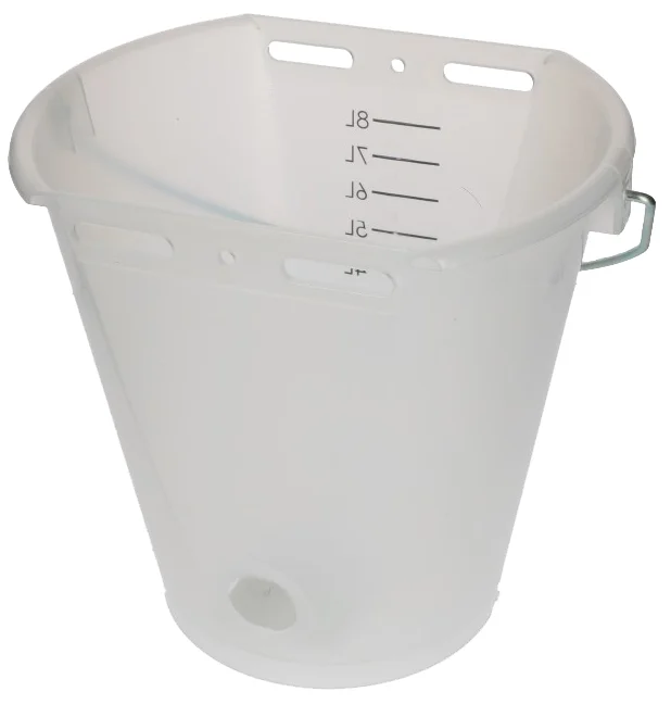 Secchio trasparente bianco per vitelli con scala graduata, 8 l - immagine 1
