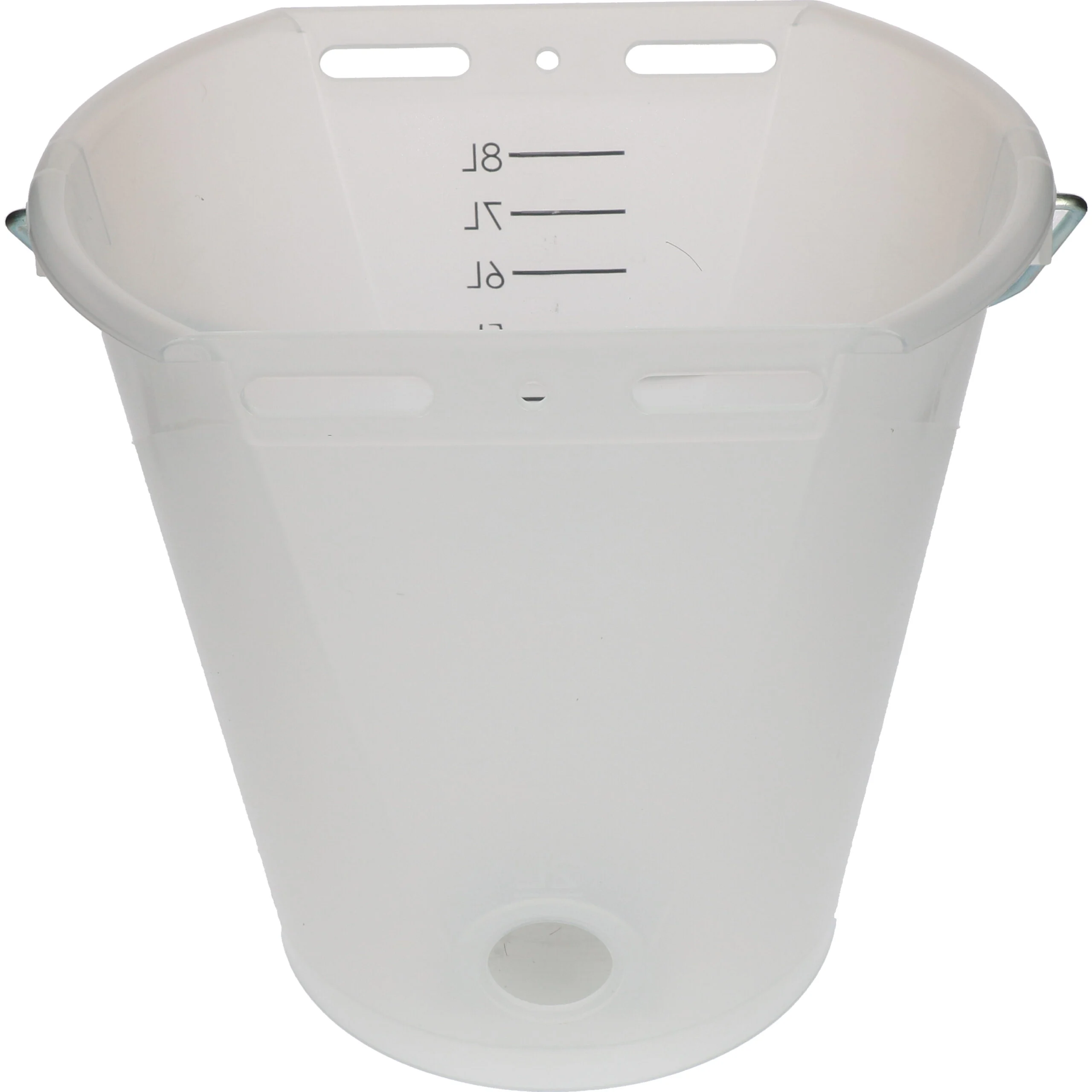 Secchio trasparente bianco per vitelli con scala graduata, 8 l - immagine 6