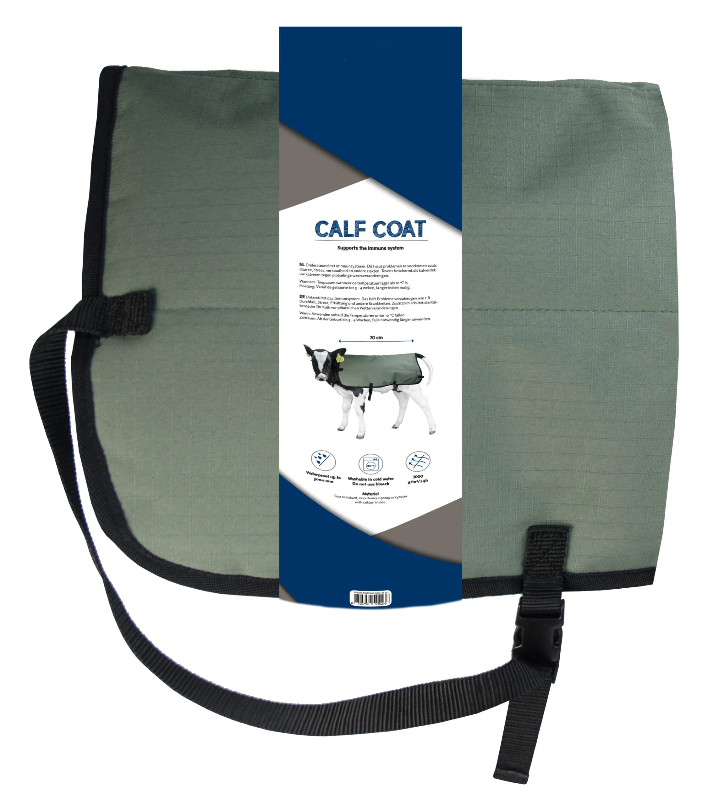 Coperta per vitelli impermeabile e traspirante, private label, 80 cm – Hofman Animal Care Calf Coat - immagine 1