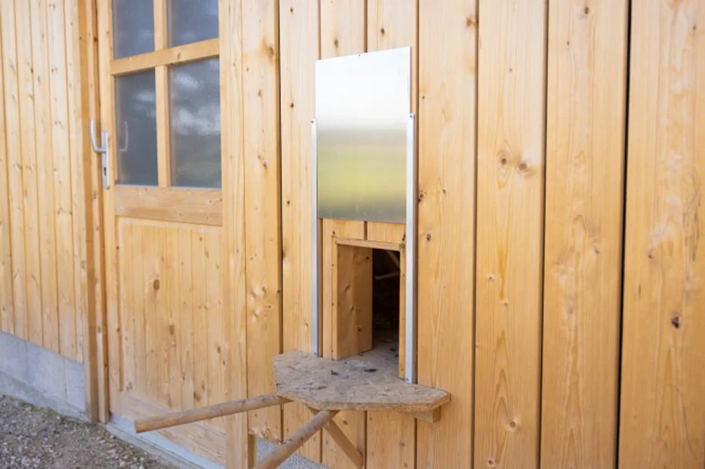 Porta scorrevole per ricovero notturno con guide, taglia S, 22 x 33 cm – Kerbl - immagine 2