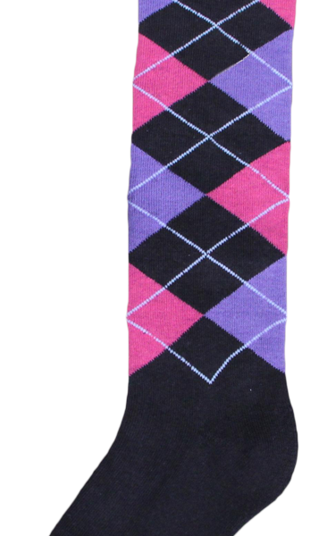 Calza da equitazione, grigio scuro, rosa e viola, taglia da 43 a 46