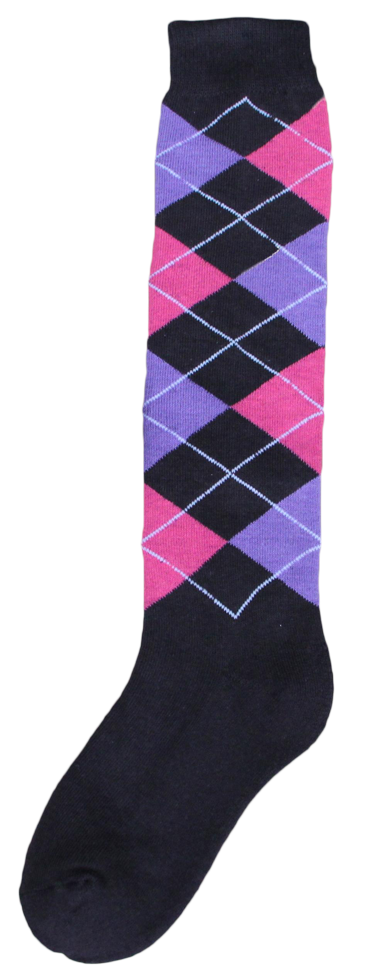 Calza da equitazione, grigio scuro, rosa e viola, taglia da 43 a 46