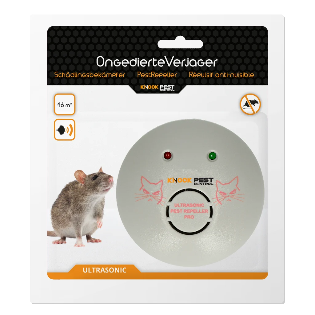 KNOC00072.png Dissuasore a ultrasuoni per infestanti da collegare alla rete elettrica, fino a 46 m² – Knock Pest Ultrasonic Pest Repeller Home - immagine 1