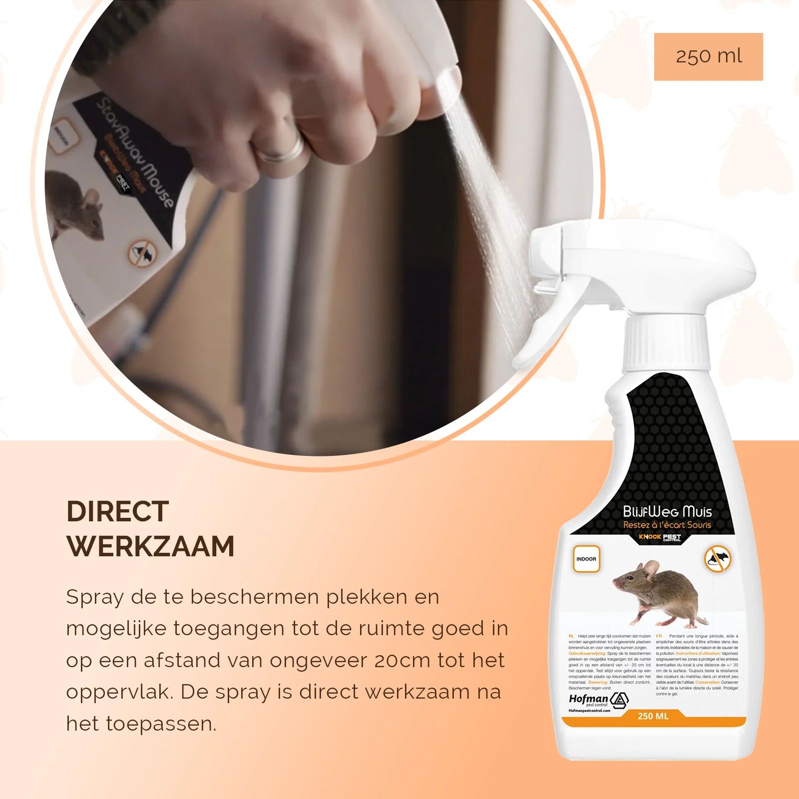 Spray repellente per topi da interno, 250 ml – Knock Pest BlijfWeg Muis - immagine 5