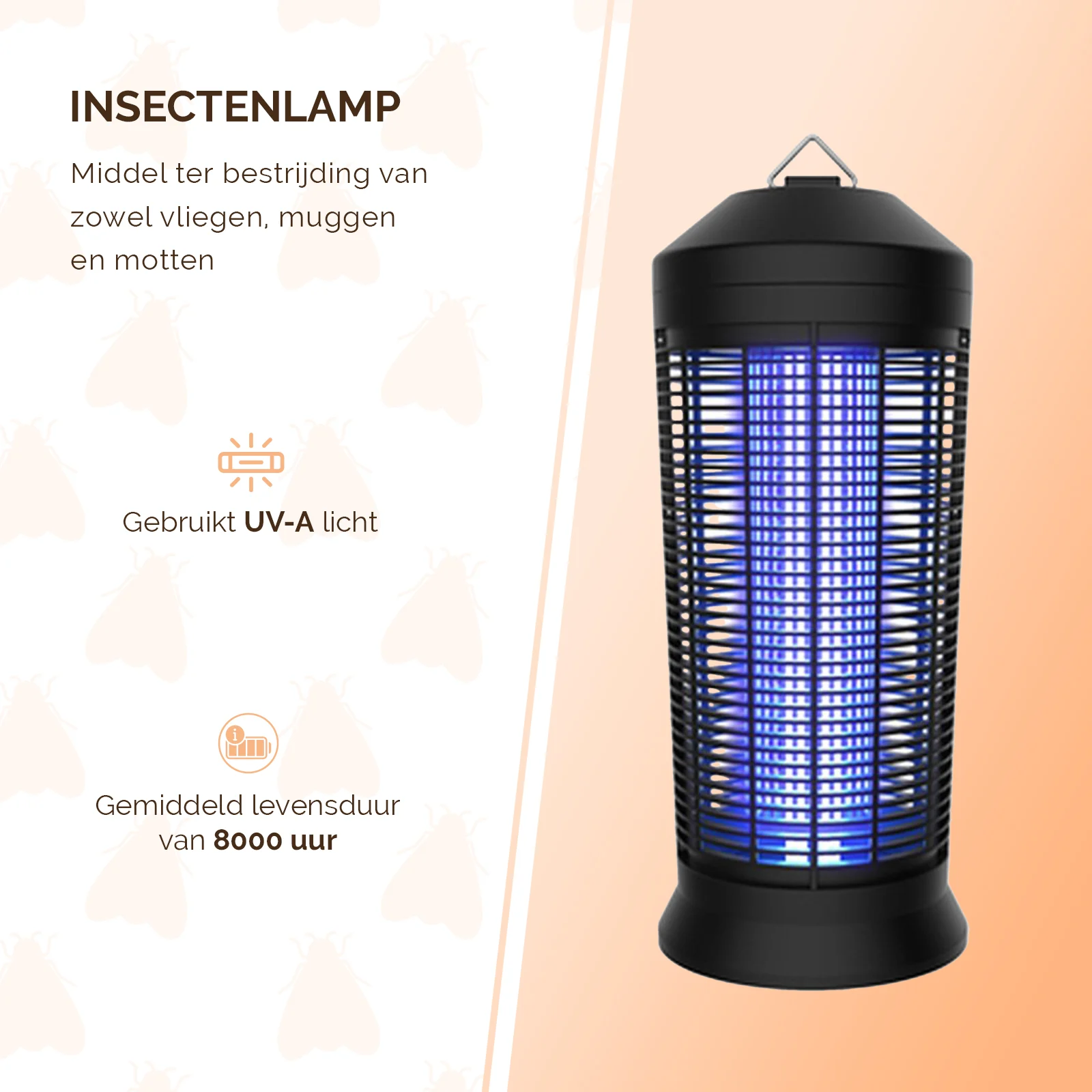 Lampada insetticida con UV-A e griglia elettrificata, 36 W – Knock Pest Insect Killer - immagine 2