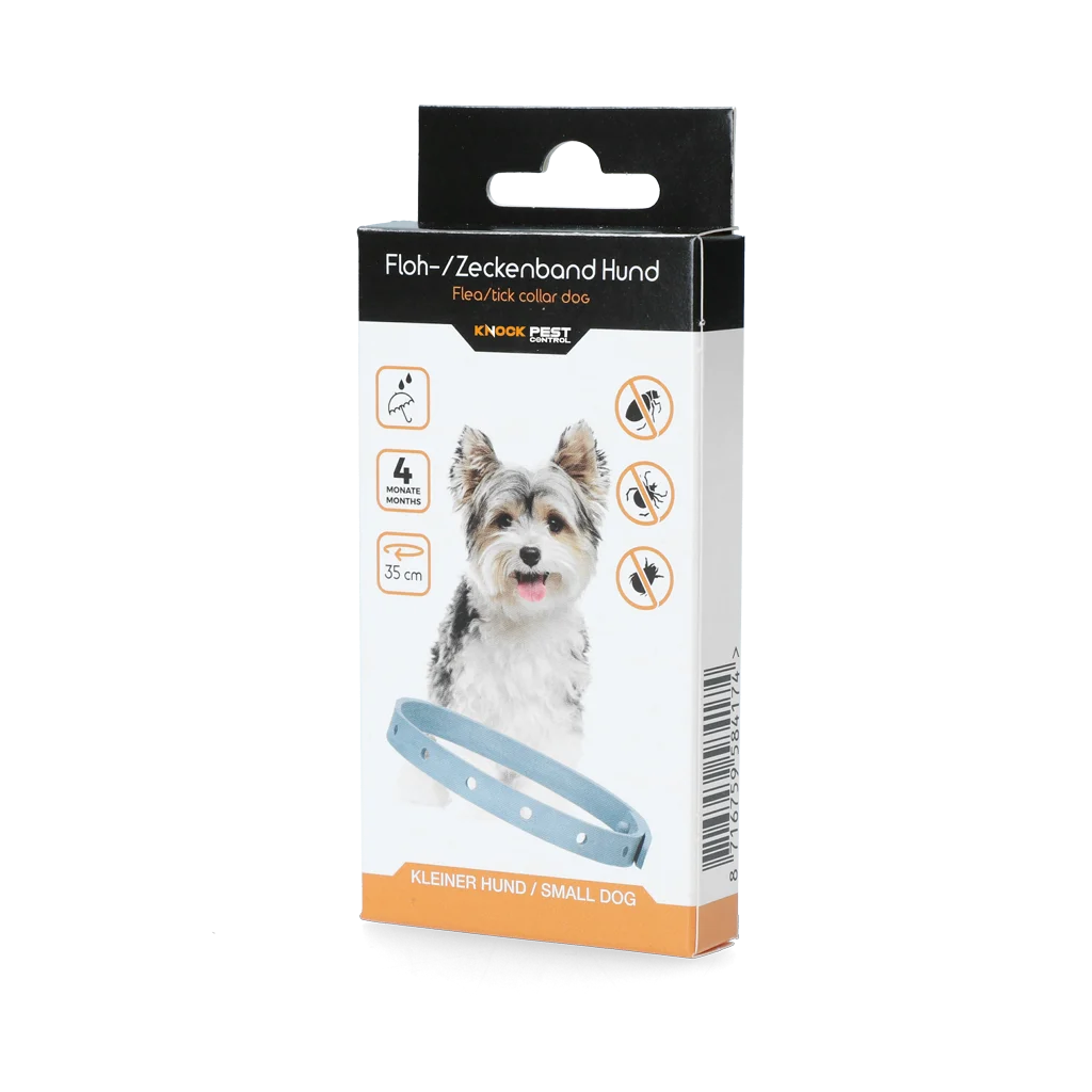 KNOC00116F.png Collare antiparassitario per cani contro pulci e zecche, 33 cm, tedesco e inglese – Knock Pest - immagine 1