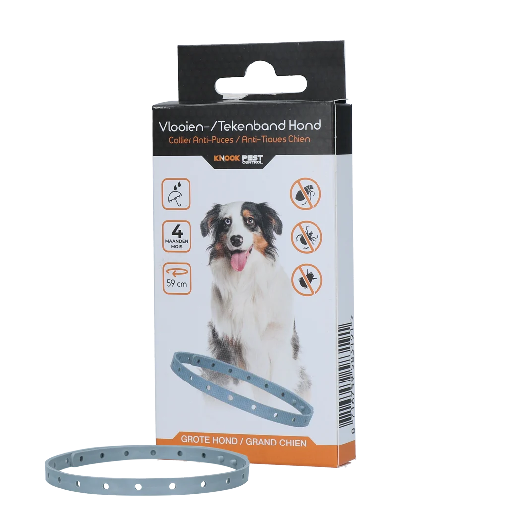 Collare antiparassitario per cani contro pulci e zecche, 59 cm, olandese e francese – Knock Pest - immagine 1