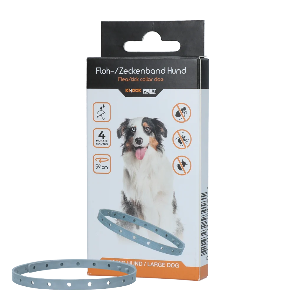 Collare antiparassitario per cani contro pulci e zecche, 59 cm, tedesco e inglese – Knock Pest - immagine 1