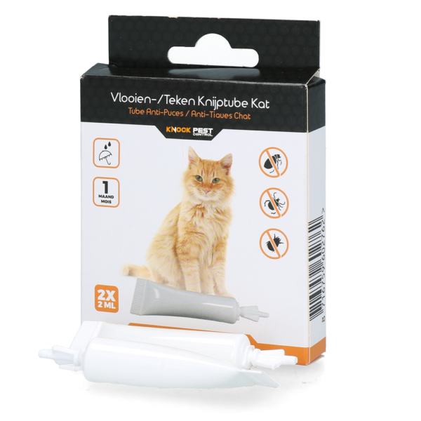 Pipetta antipulci e antizecche per gatti, 2 x 2 ml, olandese e francese – Knock Pest