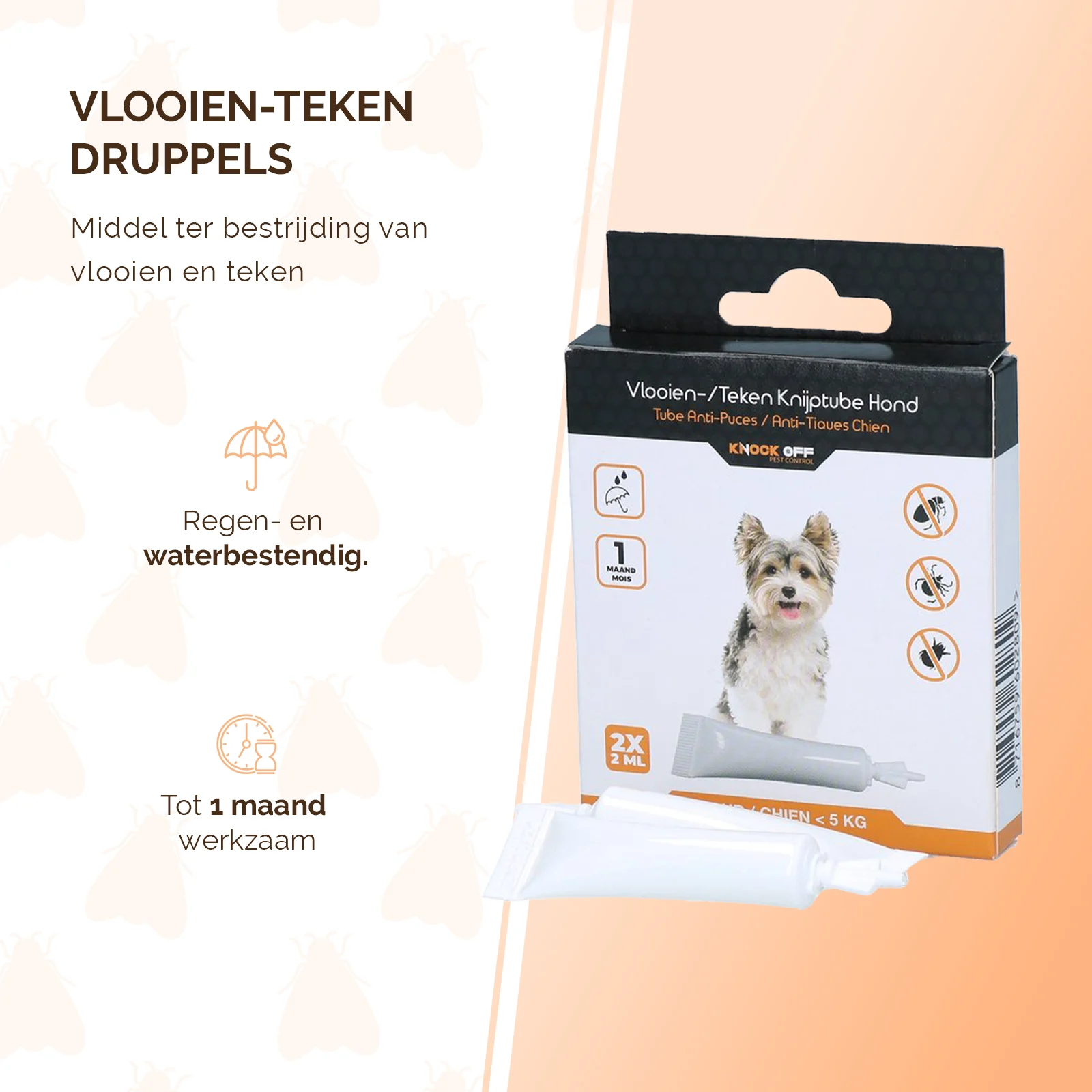 Pipette antipulci per cani sotto i 5 kg, contro le zecche, 2 x 2 ml – Knock Pest - immagine 2