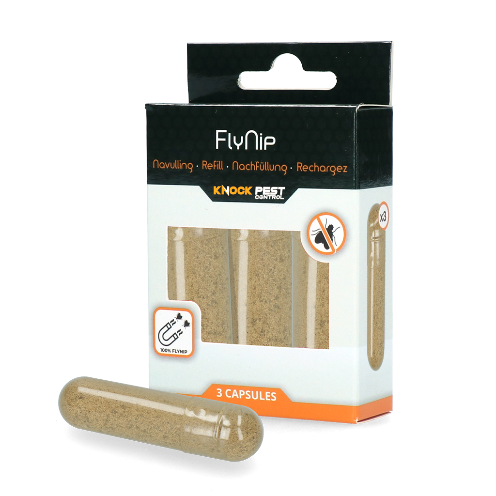 Vliegenlokstof in 3 Capsules – Knock Pest FlyNip Refill Esca per mosche in 3 capsule – Knock Pest FlyNip Refill
