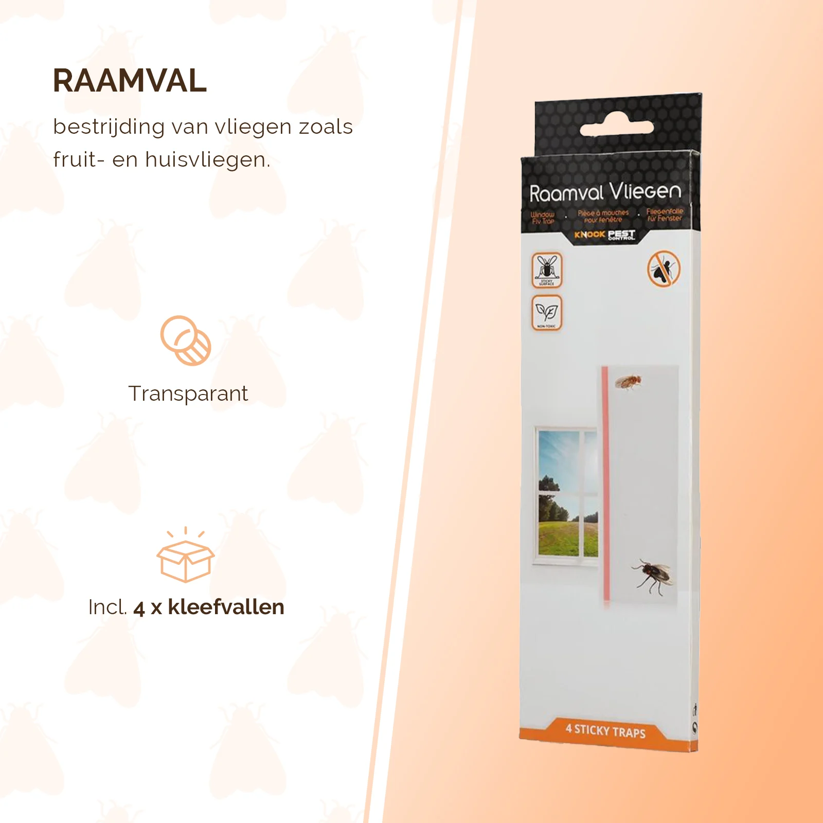 Trappole per mosche da finestra, trasparenti, 4 pezzi – Knock Pest - immagine 2