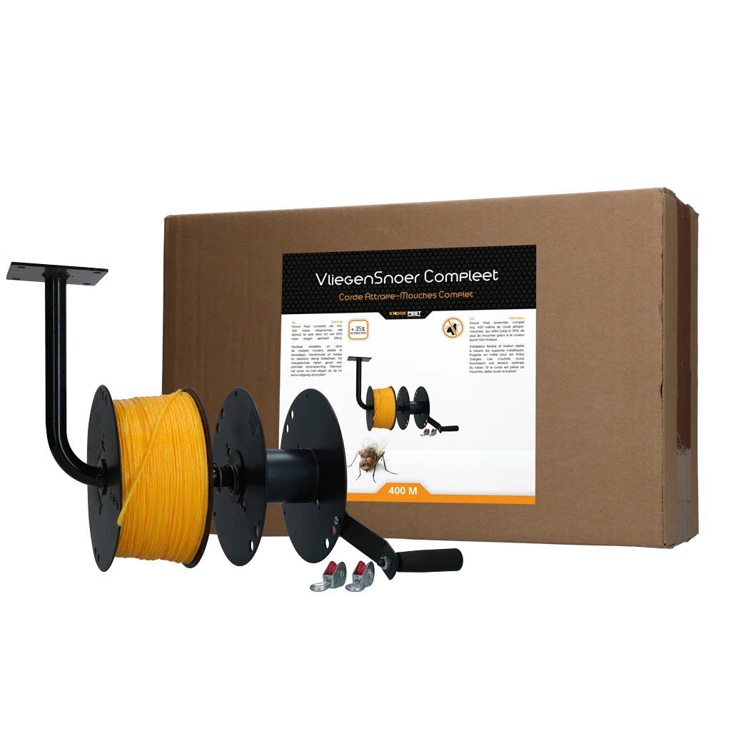 Kit corda adesiva per mosche, gialla, 400 m – Knock Pest - immagine 1