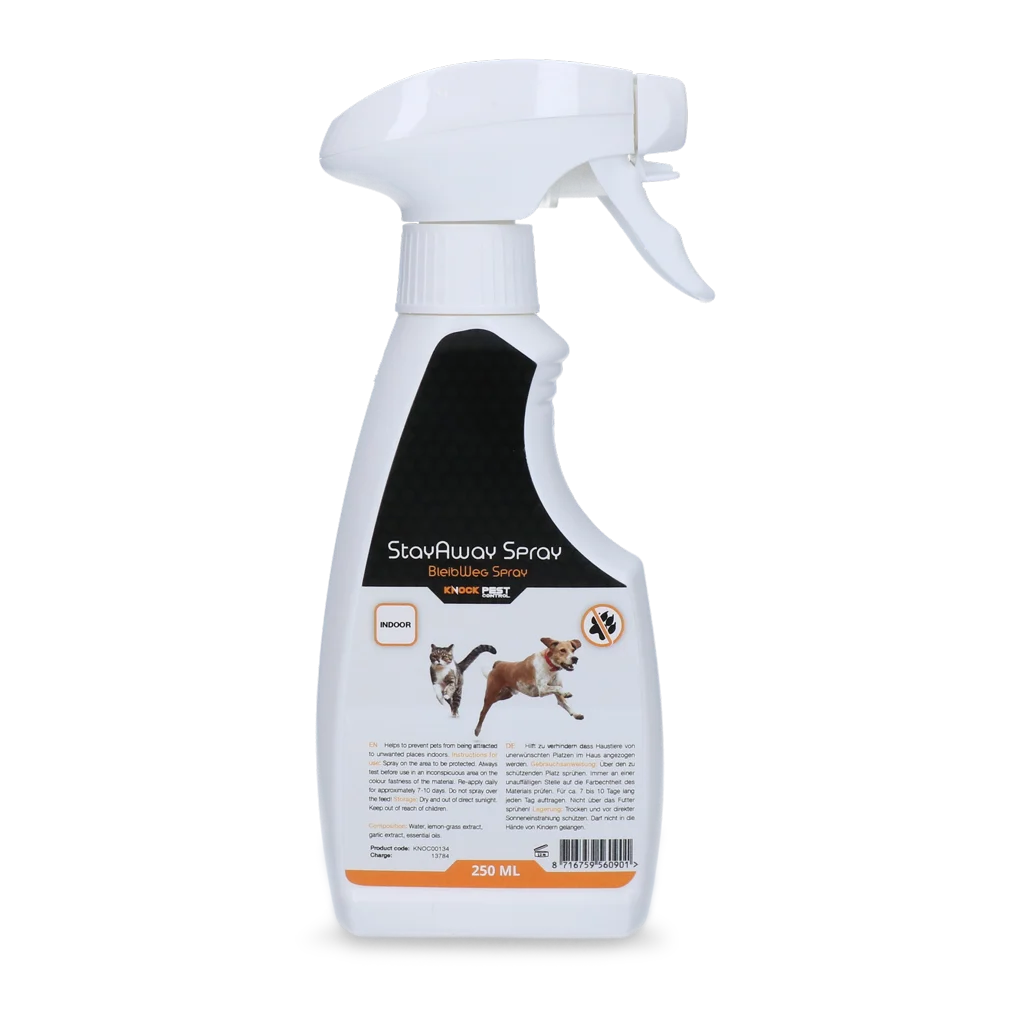 Spray disabituante per animali domestici, 250 ml – Knock Pest BlijfWeg Spray per interni - immagine 2