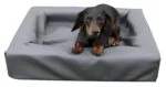 Cuccia lounge per cani in similpelle con bordo rialzato S, 50 x 60 cm - immagine 3