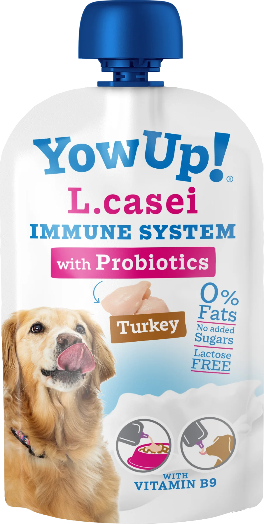 Yogurt per cani con probiotici e tacchino, senza lattosio, 115 g – YowUp! L. Casei Immune System Turkey - immagine 1