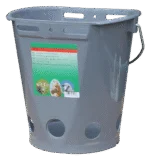 Secchio con tettarelle Lambar piatto su due lati con 5 fori per tettarelle, senza tettarelle, grigio, 8 l