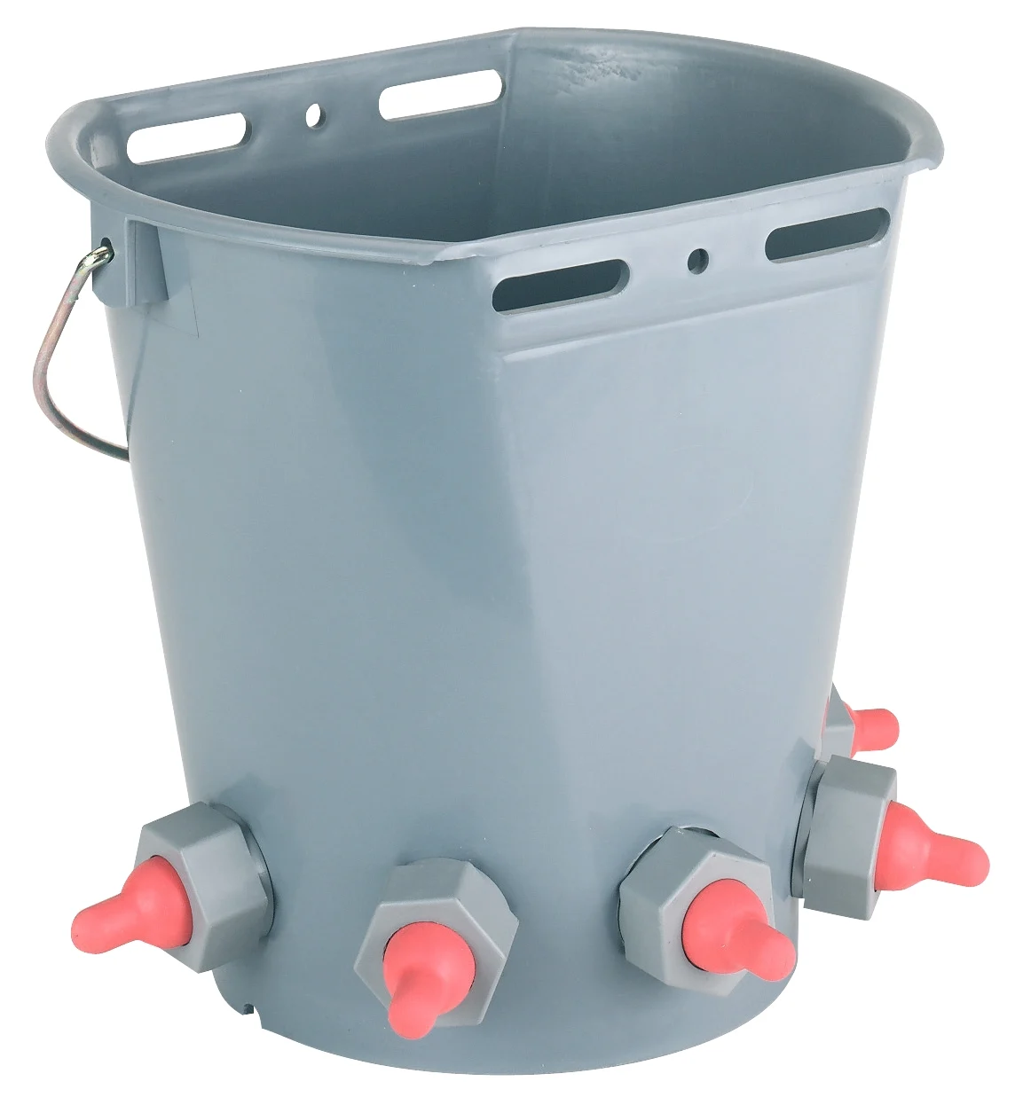 Secchio con tettarelle Lambar piatto su due lati con 5 fori per tettarelle, senza tettarelle, grigio, 8 l - immagine 2