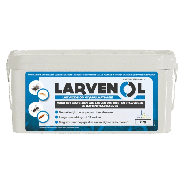 Larvicida per mosche in granuli per stalle bovine, 5 kg – Larvenol 4GR