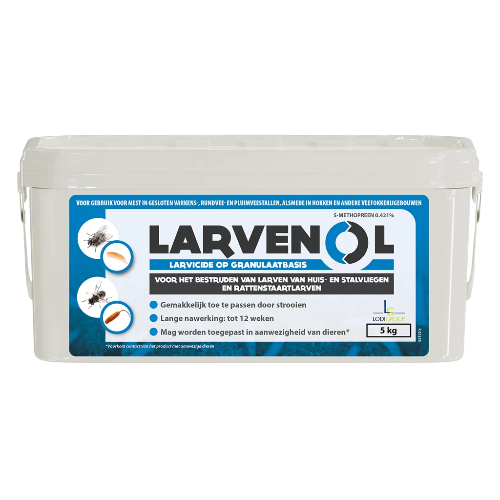 Larvicida per mosche in granuli per stalle bovine, 5 kg – Larvenol 4GR - immagine 1