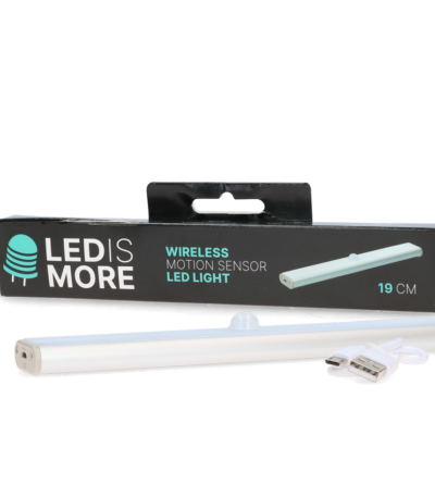 Lampada LED con sensore di movimento, ricaricabile via USB, 19 cm – Led is more