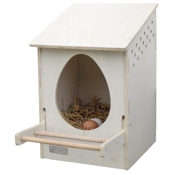 Nido in legno per galline con posatoio ribaltabile, misure interne 30 x 29 cm – Kerbl