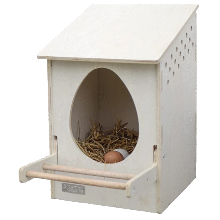 Nido in legno per galline con posatoio ribaltabile, misure interne 30 x 29 cm – Kerbl