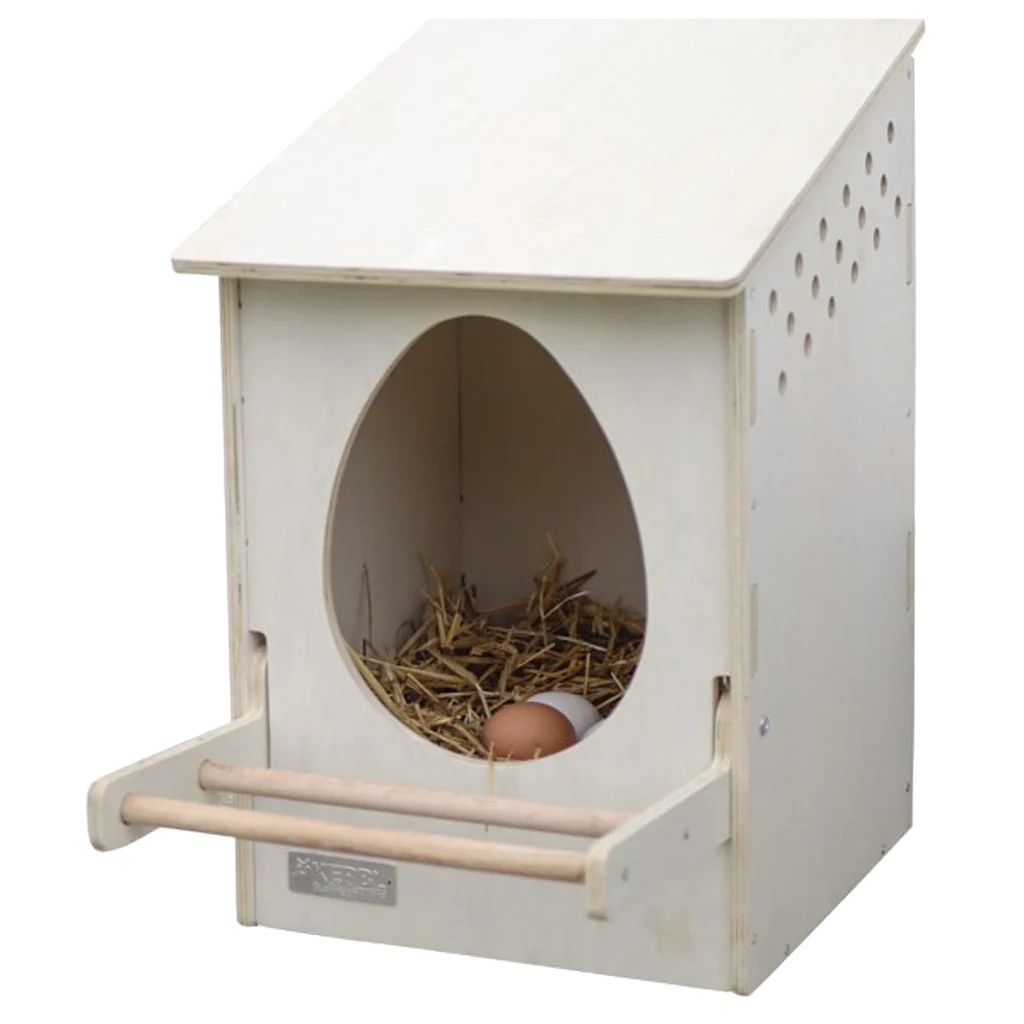 Nido in legno per galline con posatoio ribaltabile, misure interne 30 x 29 cm – Kerbl - immagine 1