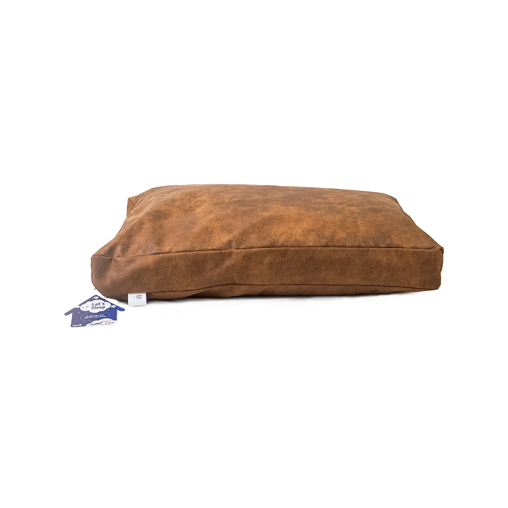 Cuscino per cani con fiocchi di schiuma XL cognac, 125 x 90 x 10 cm – Let's Sleep Plush Pillow - immagine 1