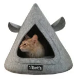 Tenda per gatti in feltro con cuscino, 50 x 45 cm, grigia – Let's Sleep Pet Cave TeePee - immagine 2